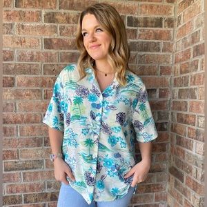 Vintage BonWorth short-sleeve Hawaiian blouse - size L